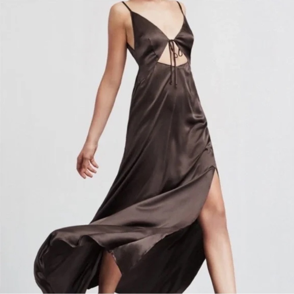Reformation eclipse dress in brown - Picture 5 of 7